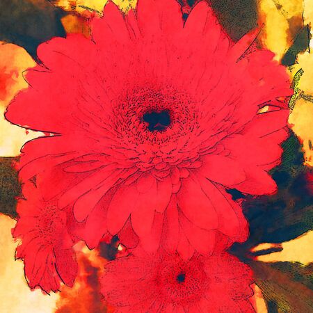 art floral colorful watercolor background の写真素材