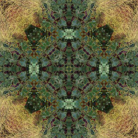 art nouveau colorful ornamental vintage pattern in green