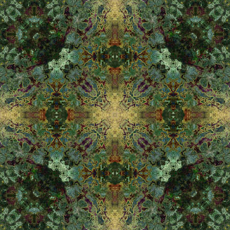 art nouveau colorful ornamental vintage pattern in greenの写真素材