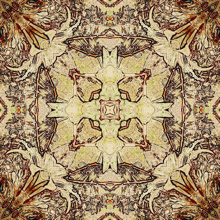 art nouveau colorful ornamental vintage pattern in brownの写真素材