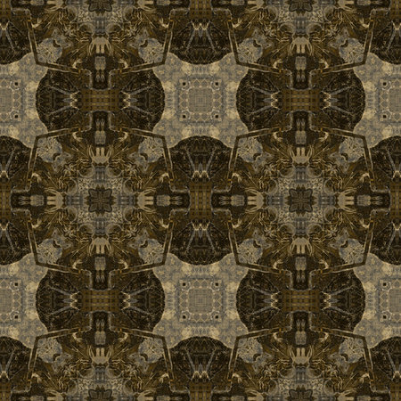 art nouveau geometric ornamental vintage pattern in brown