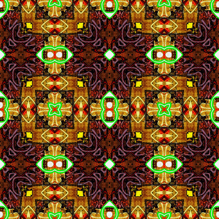 art eastern ornamental traditional pattern in brown colorの写真素材