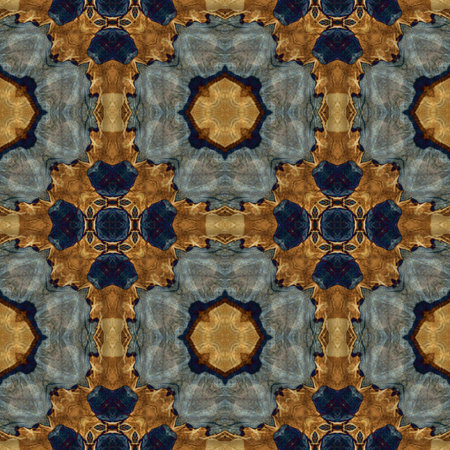 art nouveau geometric ornamental vintage pattern in blue