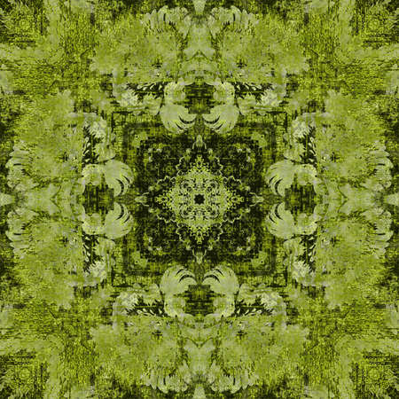 art nouveau ornamental vintage pattern in green colorの写真素材