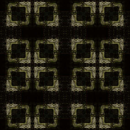 art vintage geometric ornamental pattern in dark colors, monochrome backgroundの写真素材