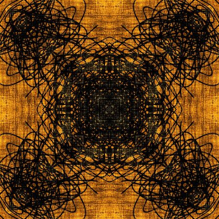 art vintage geometric ornamental pattern in brown and orange colorsの写真素材