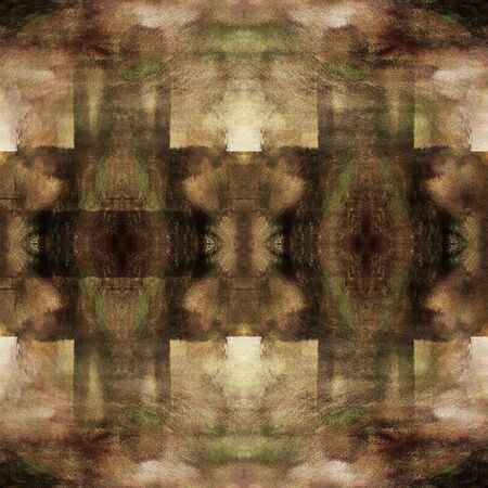 art colorful ornamental vintage seamless pattern in beige, brown and greenの写真素材