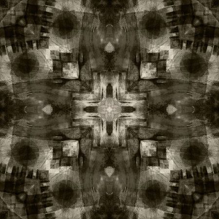 art geometric ornamental vintage pattern in black and white colorsの写真素材