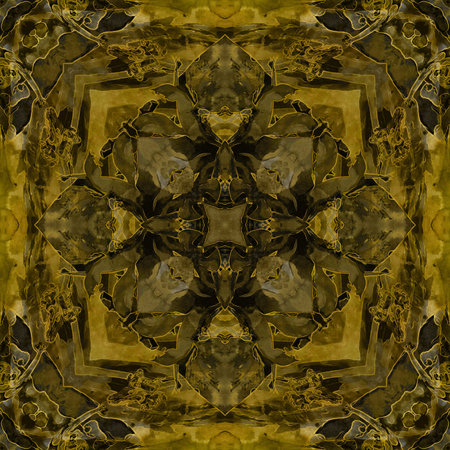 art nouveau colorful ornamental vintage pattern in gold and green colorsの写真素材