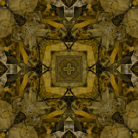 art nouveau colorful ornamental vintage pattern in gold and green colorsの写真素材