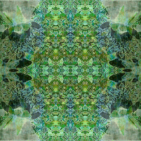 art nouveau ornamental vintage pattern in green colorsの写真素材