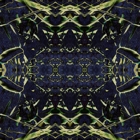 art nouveau ornamental vintage pattern in blue and green colors