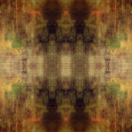 art nouveau ornamental vintage pattern in beige, brown, green and orange colorsの写真素材