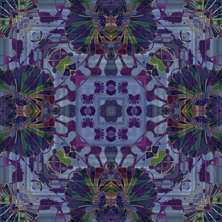 art nouveau geometric ornamental vintage pattern in violet and green colors