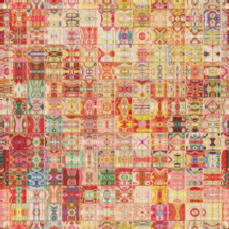 art abstract colorful geometric seamless pattern; background in beige and red colors