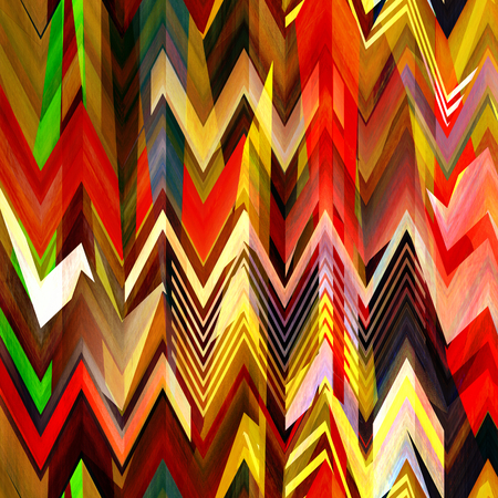 art abstract colorful zigzag geometric seamless pattern background in rainbow colorsの写真素材