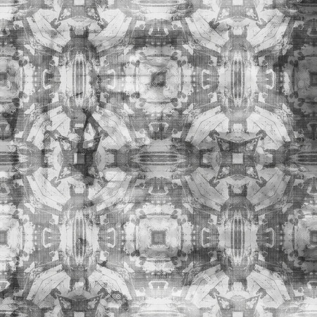 art abstract watercolor monochrome background in white, grey and black colors with damask patternの写真素材