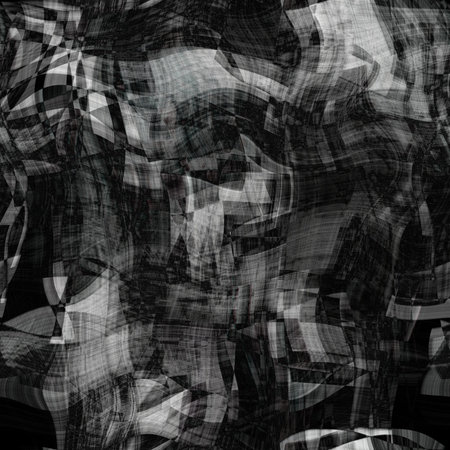 art abstract monochrome chaotic waves seamless pattern; background in white, grey and black  colors