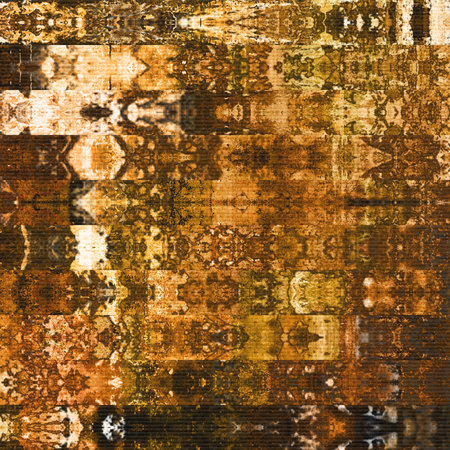 art abstract geometric horizontal stripes pattern background in brown, orange and red colorsの写真素材
