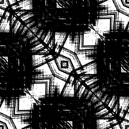 art sketched naive ornamental black pattern isolated on white background, s.6の写真素材