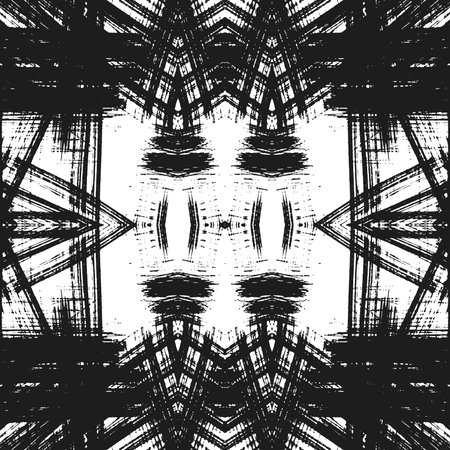 art sketched naive ornamental black pattern isolated on white background, s.6