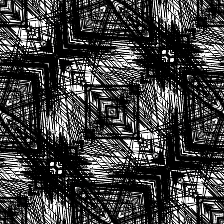 art sketched naive ornamental black pattern isolated on white background, s.10の写真素材