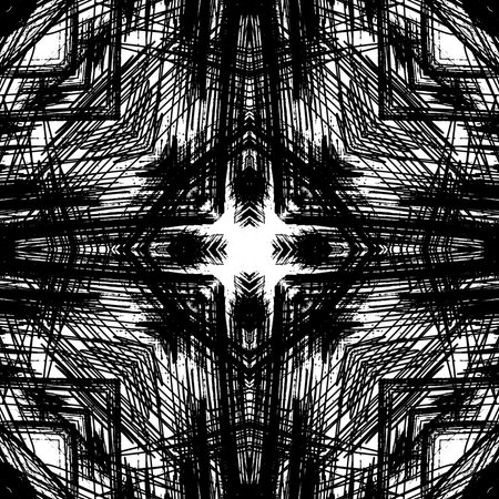 art sketched naive ornamental black pattern isolated on white background, s.10