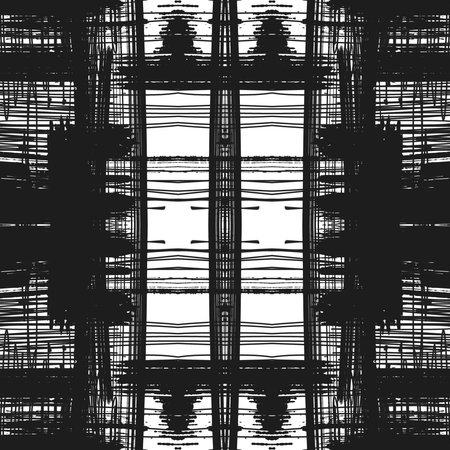 art sketched naive ornamental black pattern isolated on white background, s.14の写真素材