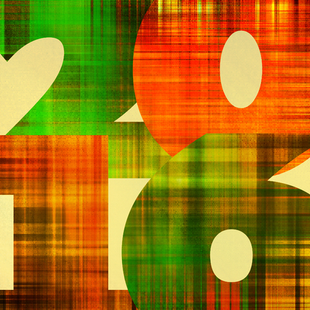 art graphic new year pattern with 2016 in green, red and gold colorsの写真素材