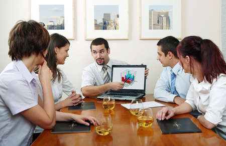 Workgroup interacting in a natural work environment.の写真素材