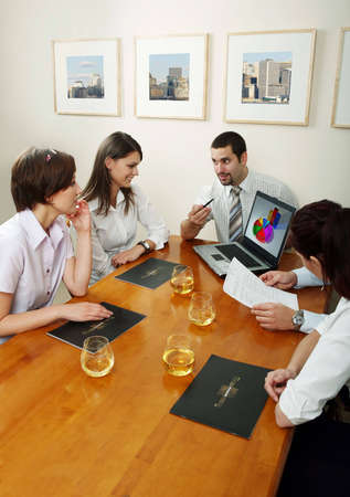 Business team or group at a meeting, two women and one man. の写真素材