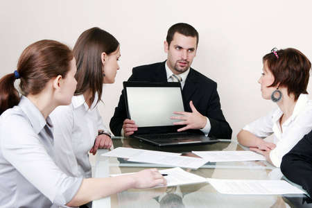 Business team or group at a meetingの写真素材