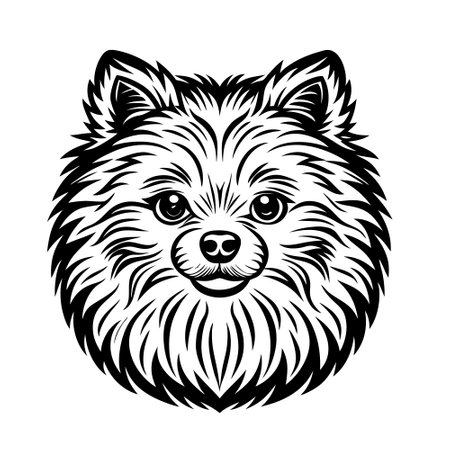 Pomeranian dog. Vector illustration of a pomeranian dog.のイラスト素材
