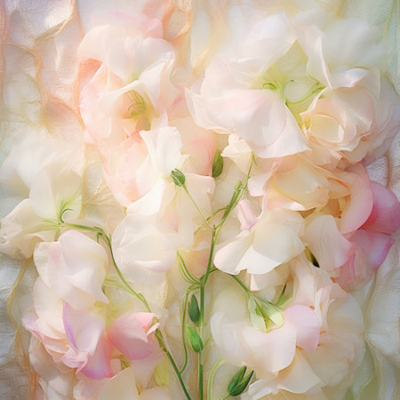 sweet pea flowers in pastel colors, soft focus, floral backgroundの素材