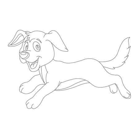 Cute puppy dog outline coloring page for kids animal coloring page cartoon vector illustrationのイラスト素材
