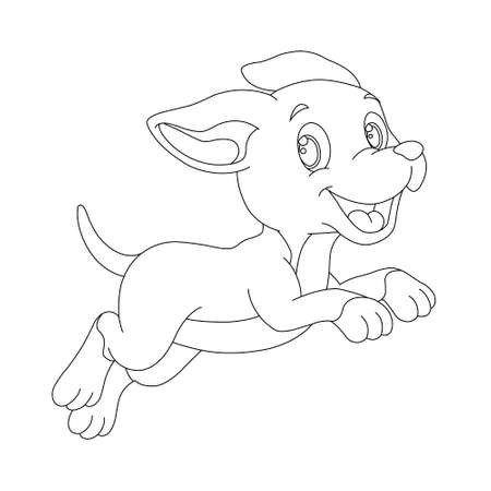 Cute puppy dog outline coloring page for kids animal coloring page cartoon vector illustrationのイラスト素材