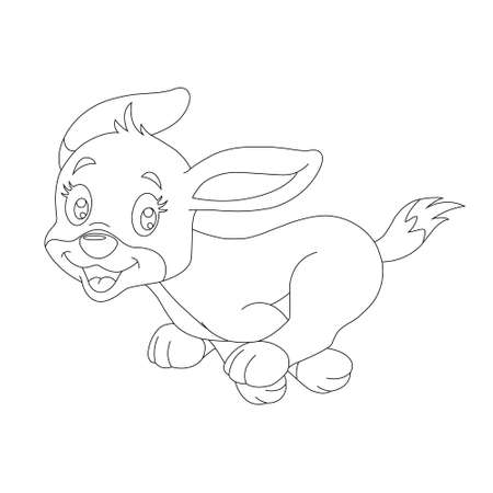Cute puppy dog outline coloring page for kids animal coloring page cartoon vector illustrationのイラスト素材