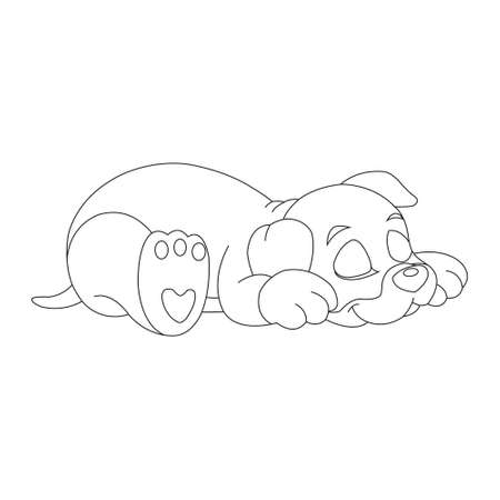 Cute puppy dog outline coloring page for kids animal coloring page cartoon vector illustrationのイラスト素材
