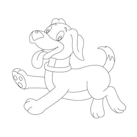 Cute puppy dog outline coloring page for kids animal coloring page cartoon vector illustrationのイラスト素材