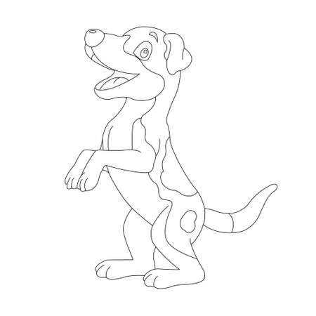 Cute puppy dog outline coloring page for kids animal coloring page cartoon vector illustrationのイラスト素材