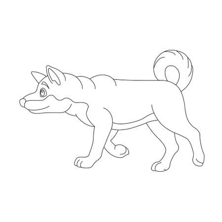 Cute puppy dog outline coloring page for kids animal coloring page cartoon vector illustrationのイラスト素材