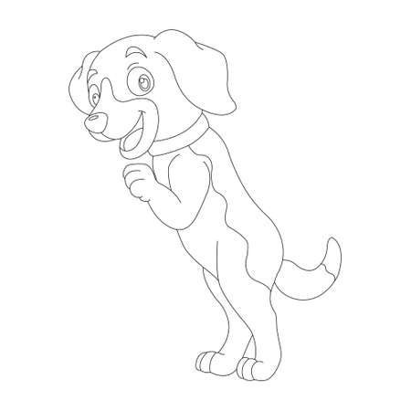 Cute puppy dog outline coloring page for kids animal coloring page cartoon vector illustrationのイラスト素材