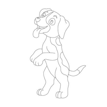 Cute puppy dog outline coloring page for kids animal coloring page cartoon vector illustrationのイラスト素材