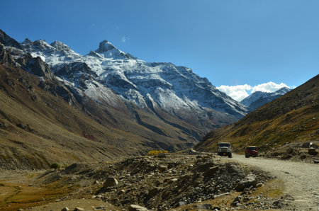 beautiful landscape with mountains and road