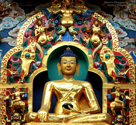 Golden buddha statue in chinese temple, Bangkok, Thailand