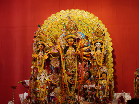 Hindu God Ganesha on display in a temple in India