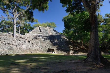 Pyramid 2 in the ancient Mayan city of Copan in Honduras の写真素材