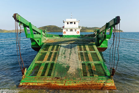 Car ferry boat in Vietnam linking the islands to mainland.