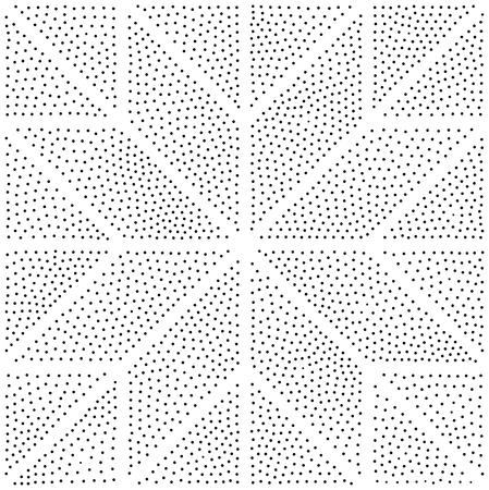 Vector abstract geometric seamless pattern. Repeating gradation in black and white. Modern halftone design, pointillismのイラスト素材