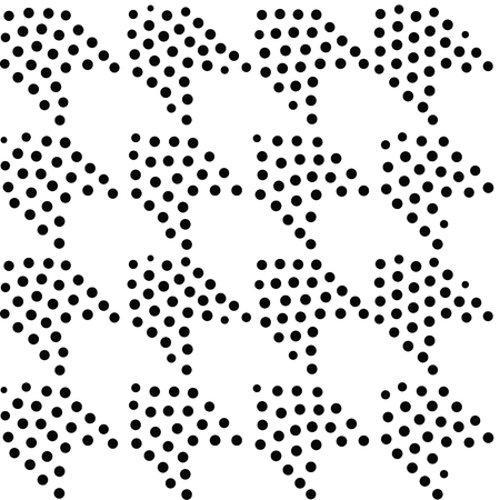 Vector abstract geometric seamless pattern. Repeating gradation in black and white. Modern halftone design, pointillismのイラスト素材